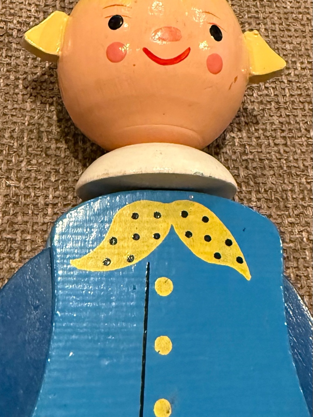 SEVI Italian FOLK ART 10 inch Jumping Jack Hand Painted Wooden Toy 1960s HTF